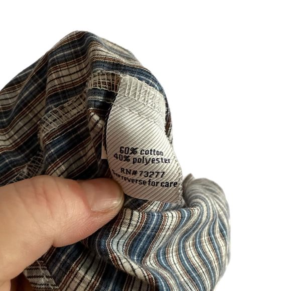 Croft & Barrow Blue and Orange Plaid Button Down Shirt, Medium, Pre-owned - Picture 8 of 8